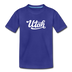 Utah Toddler T-Shirt - Hand Lettered Utah Toddler Tee - royal blue