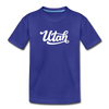 Utah Toddler T-Shirt - Hand Lettered Utah Toddler Tee - royal blue
