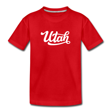 Utah Toddler T-Shirt - Hand Lettered Utah Toddler Tee - red