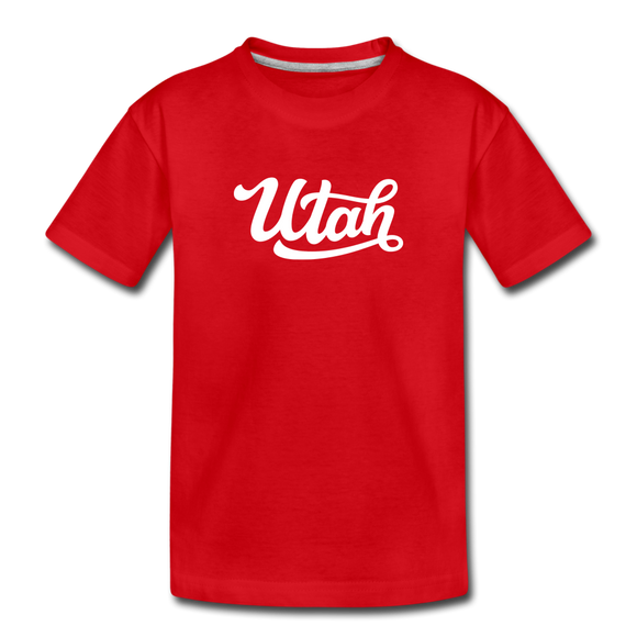 Utah Toddler T-Shirt - Hand Lettered Utah Toddler Tee - red