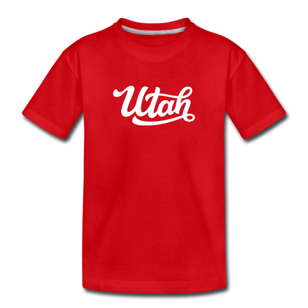 Utah Toddler T-Shirt - Hand Lettered Utah Toddler Tee - red