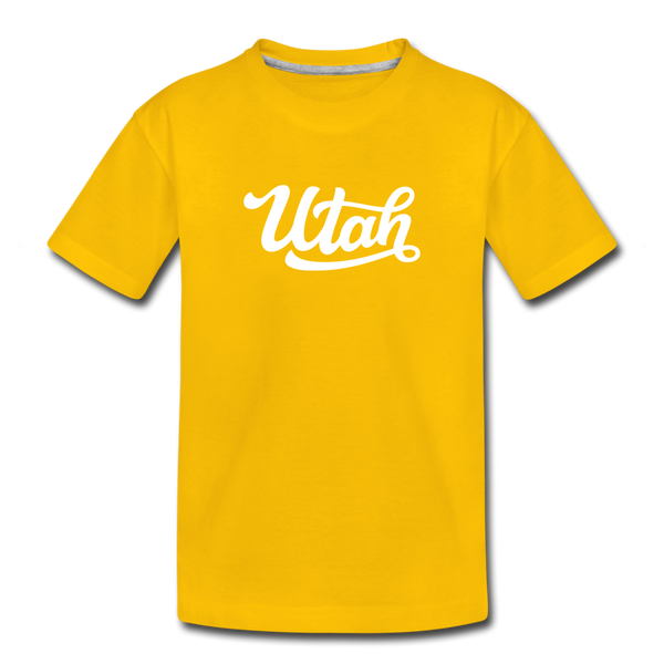 Utah Toddler T-Shirt - Hand Lettered Utah Toddler Tee - sun yellow