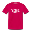 Utah Toddler T-Shirt - Hand Lettered Utah Toddler Tee - dark pink