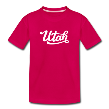 Utah Toddler T-Shirt - Hand Lettered Utah Toddler Tee - dark pink