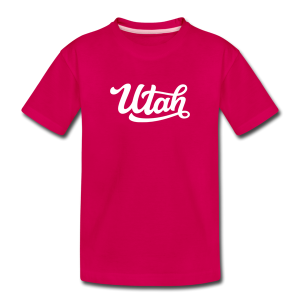 Utah Toddler T-Shirt - Hand Lettered Utah Toddler Tee - dark pink