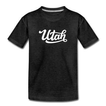 Utah Toddler T-Shirt - Hand Lettered Utah Toddler Tee - charcoal gray