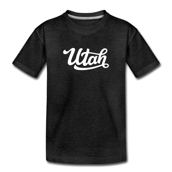 Utah Toddler T-Shirt - Hand Lettered Utah Toddler Tee - charcoal gray