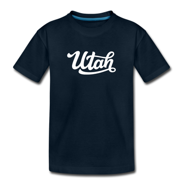 Utah Toddler T-Shirt - Hand Lettered Utah Toddler Tee - deep navy