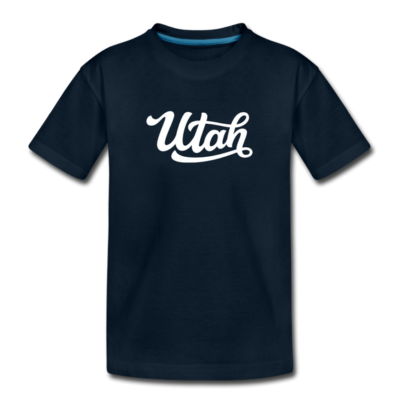 Utah Toddler T-Shirt - Hand Lettered Utah Toddler Tee - deep navy