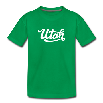 Utah Toddler T-Shirt - Hand Lettered Utah Toddler Tee - kelly green