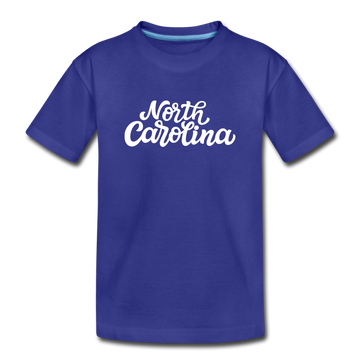 North Carolina Toddler T-Shirt - Hand Lettered North Carolina Toddler Tee - royal blue