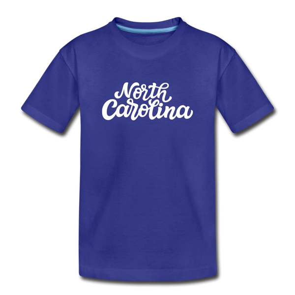 North Carolina Toddler T-Shirt - Hand Lettered North Carolina Toddler Tee - royal blue