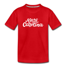 North Carolina Toddler T-Shirt - Hand Lettered North Carolina Toddler Tee - red