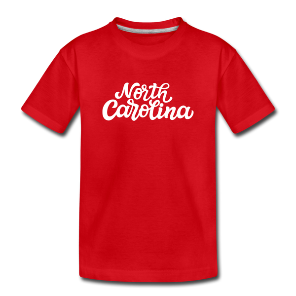 North Carolina Toddler T-Shirt - Hand Lettered North Carolina Toddler Tee - red
