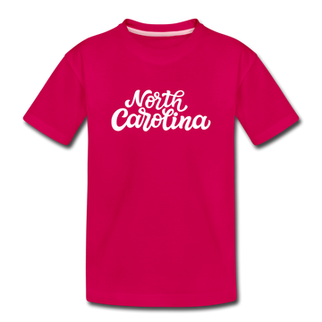 North Carolina Toddler T-Shirt - Hand Lettered North Carolina Toddler Tee - dark pink