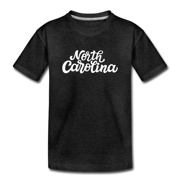 North Carolina Toddler T-Shirt - Hand Lettered North Carolina Toddler Tee - charcoal gray