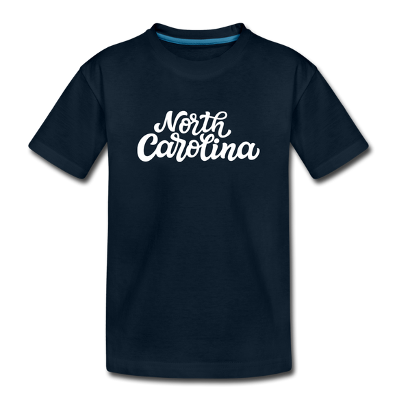 North Carolina Toddler T-Shirt - Hand Lettered North Carolina Toddler Tee - deep navy