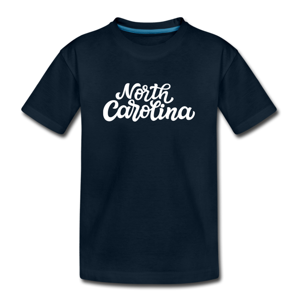 North Carolina Toddler T-Shirt - Hand Lettered North Carolina Toddler Tee - deep navy