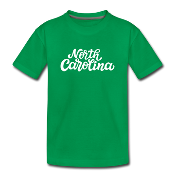 North Carolina Toddler T-Shirt - Hand Lettered North Carolina Toddler Tee - kelly green