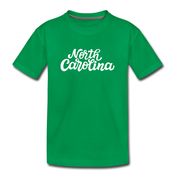 North Carolina Toddler T-Shirt - Hand Lettered North Carolina Toddler Tee - kelly green