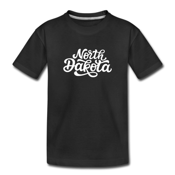 North Dakota Toddler T-Shirt - Hand Lettered North Dakota Toddler Tee - black