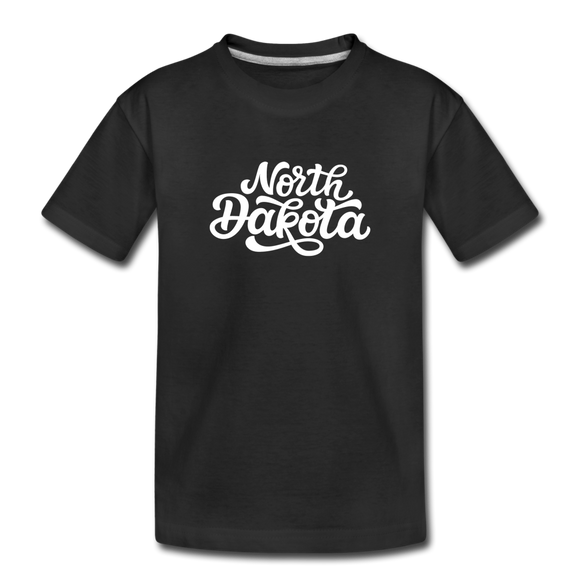 North Dakota Toddler T-Shirt - Hand Lettered North Dakota Toddler Tee - black