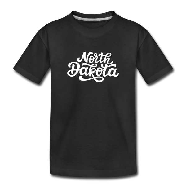 North Dakota Toddler T-Shirt - Hand Lettered North Dakota Toddler Tee - black