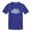 North Dakota Toddler T-Shirt - Hand Lettered North Dakota Toddler Tee - royal blue