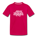 North Dakota Toddler T-Shirt - Hand Lettered North Dakota Toddler Tee - dark pink