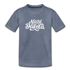 North Dakota Toddler T-Shirt - Hand Lettered North Dakota Toddler Tee - heather blue