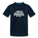 North Dakota Toddler T-Shirt - Hand Lettered North Dakota Toddler Tee - deep navy