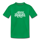 North Dakota Toddler T-Shirt - Hand Lettered North Dakota Toddler Tee - kelly green