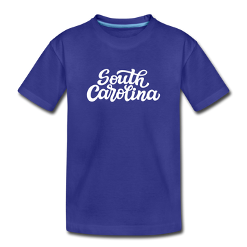 South Carolina Toddler T-Shirt - Hand Lettered South Carolina Toddler Tee - royal blue