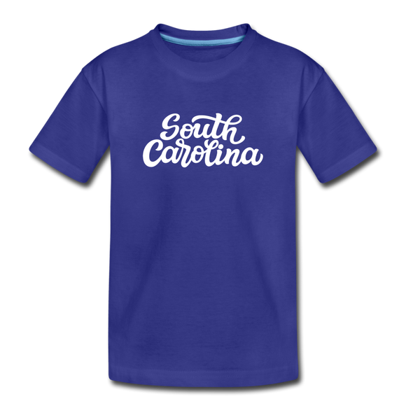 South Carolina Toddler T-Shirt - Hand Lettered South Carolina Toddler Tee - royal blue