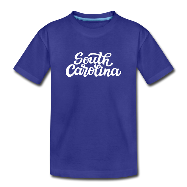 South Carolina Toddler T-Shirt - Hand Lettered South Carolina Toddler Tee - royal blue
