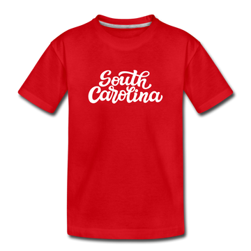 South Carolina Toddler T-Shirt - Hand Lettered South Carolina Toddler Tee - red