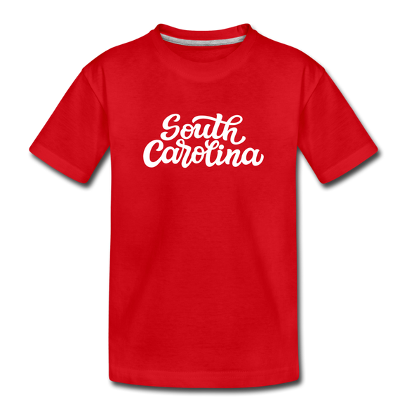 South Carolina Toddler T-Shirt - Hand Lettered South Carolina Toddler Tee - red