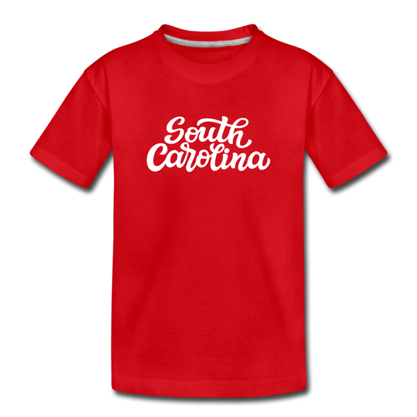 South Carolina Toddler T-Shirt - Hand Lettered South Carolina Toddler Tee - red