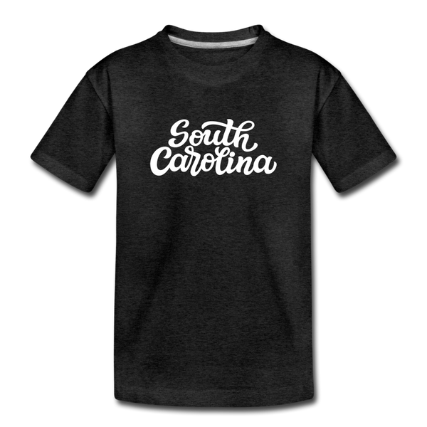 South Carolina Toddler T-Shirt - Hand Lettered South Carolina Toddler Tee - charcoal gray