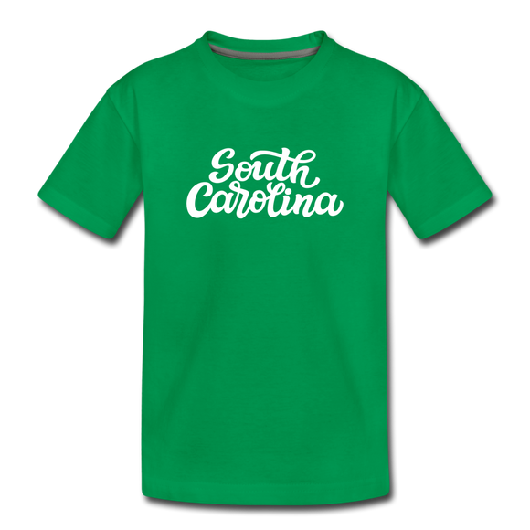 South Carolina Toddler T-Shirt - Hand Lettered South Carolina Toddler Tee - kelly green