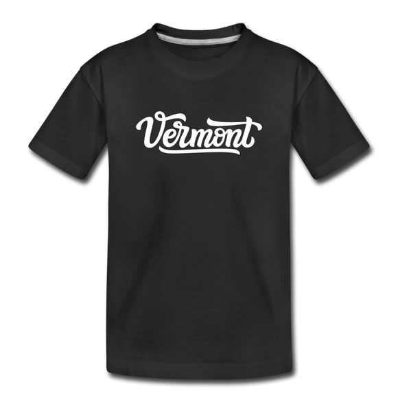 Vermont Toddler T-Shirt - Hand Lettered Vermont Toddler Tee - black