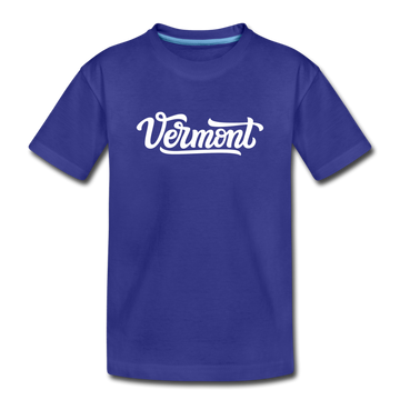 Vermont Toddler T-Shirt - Hand Lettered Vermont Toddler Tee - royal blue