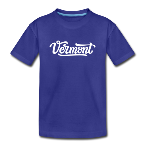 Vermont Toddler T-Shirt - Hand Lettered Vermont Toddler Tee - royal blue
