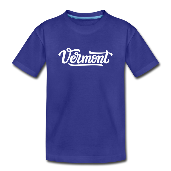 Vermont Toddler T-Shirt - Hand Lettered Vermont Toddler Tee - royal blue