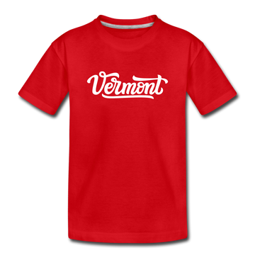 Vermont Toddler T-Shirt - Hand Lettered Vermont Toddler Tee - red