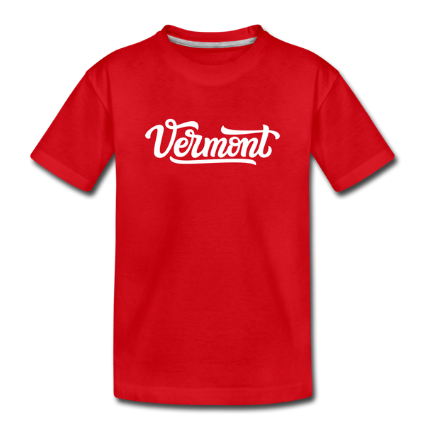 Vermont Toddler T-Shirt - Hand Lettered Vermont Toddler Tee - red