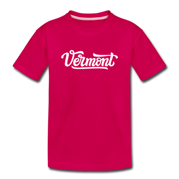 Vermont Toddler T-Shirt - Hand Lettered Vermont Toddler Tee - dark pink