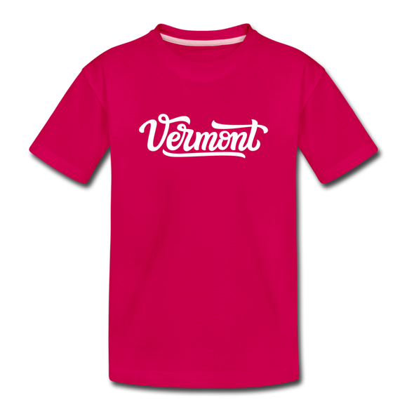 Vermont Toddler T-Shirt - Hand Lettered Vermont Toddler Tee - dark pink