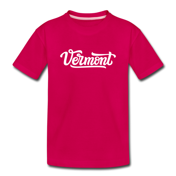 Vermont Toddler T-Shirt - Hand Lettered Vermont Toddler Tee - dark pink