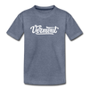 Vermont Toddler T-Shirt - Hand Lettered Vermont Toddler Tee - heather blue
